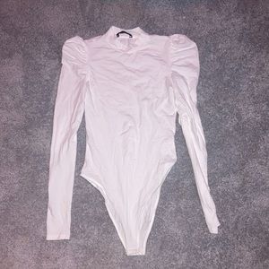 Shein Ruffled White Bodysuit